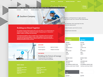 Southern Company Intranet colorful electricity georgia internal communications intranet triangles ui design ux design