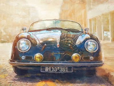 Porsche Illustration automotive digital art illustration painting porsche vintage