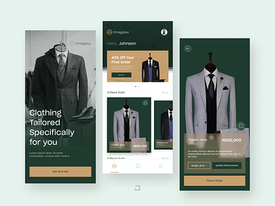OMEGALUX - Luxury Bespoke tailoring client mobile application