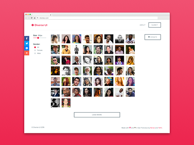 Diverse UI: Visual Redesign app avatar design diverse free interface photo ui ux web