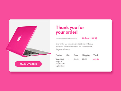 Dribble Daily UI 017 Email Receipt dailyui design experience graphic interface responsive sketch uiux user vector web zeplin