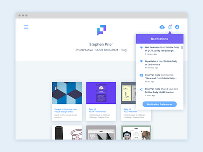 Dribble Daily UI 049 Notifications dailyui graphic design responsive web design sketch uiux user experience user interface vector web web design zeplin