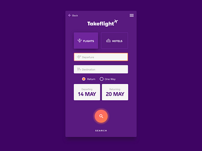 Dribble Daily UI #068 Flight Search