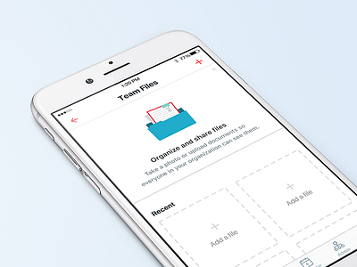 Team Files features files illustration ios minimal mobile product red teal teams