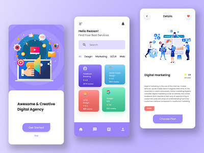 Digital Agency Mobile App agency app best ui app clean company agency design digital agency app figma ios marketing marketing agency mobile mobile app mobile app design mobile ui personal agency top design ui ui design ui ux