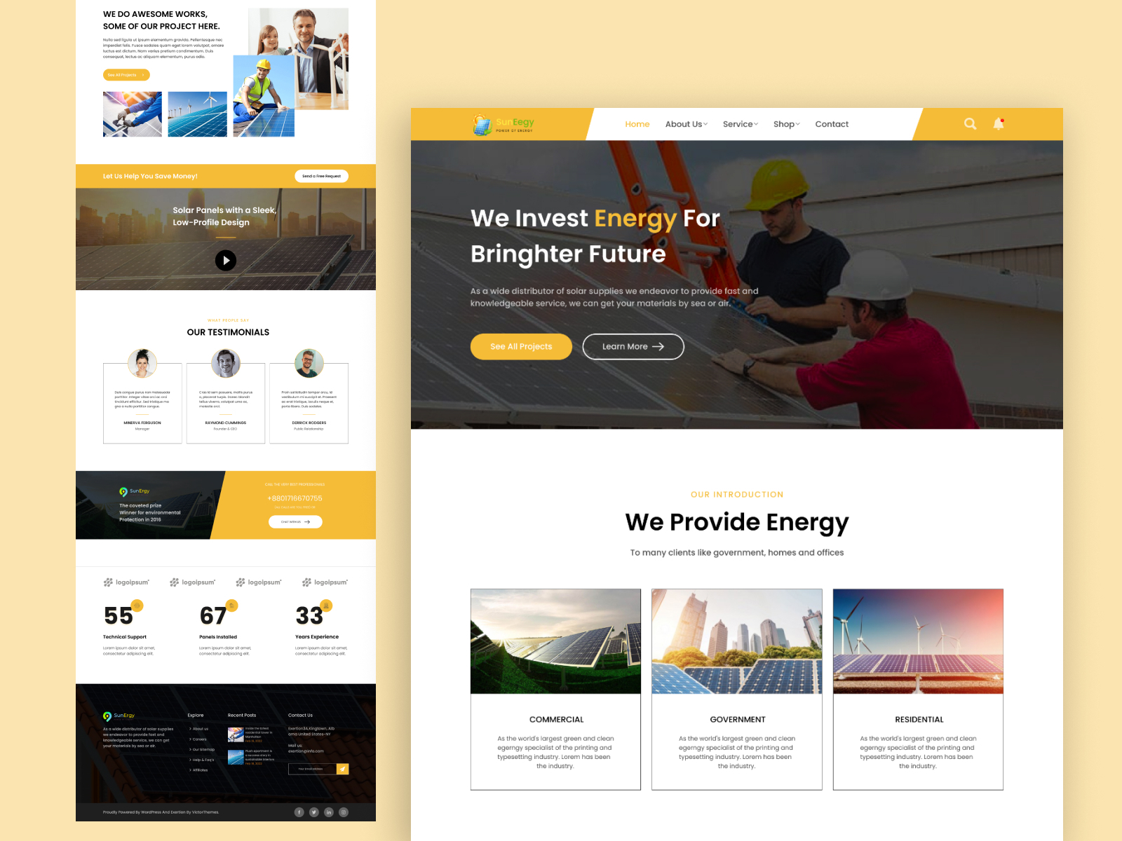 Solar panel landing page by Md Rezoan khan on Dribbble