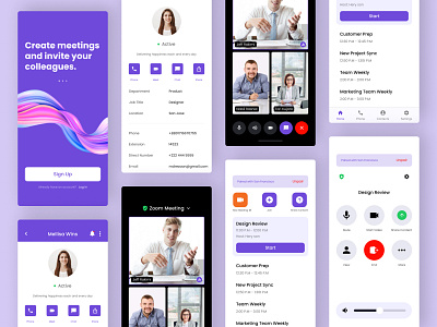 Video Meeting Mobile App for Teams app app design broadcasting call clean conference design events livestream meet meeting app mobile mobile app online meet stream ui ui design ux video call zoom