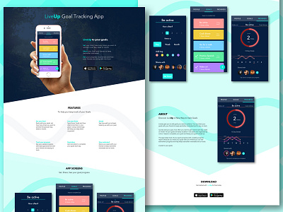 Goal Tracking App Landing Page app design goal tracking app landing page