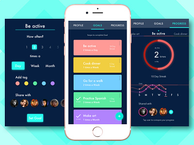 LiveUp App Screens app app screens goal tracking