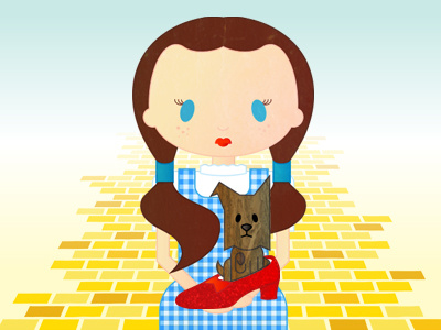 PCFF - Dorothy dog illustration microsite oz ruby slipper website wizard