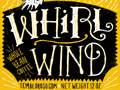 Tembloroso Whirl Wind Coffee coffee hand drawn illustration music whirl wind woodpecker yellow