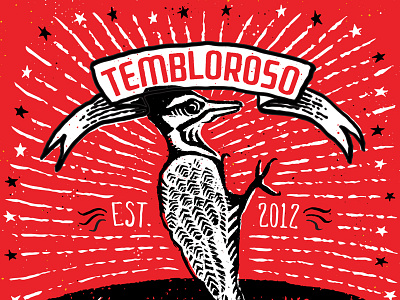 Tembloroso Epic House Blend banner coffee hand drawn illustration music red roast star woodpecker