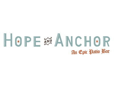 Hope and Anchor Logo anchor bar blue brown green hand drawn hope lettering orange restaurant sea