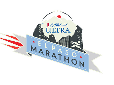 El Paso Marathon Logo 5k blue city el paso event fast half marathon marathon race red run texas