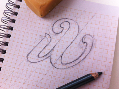I.V. Creative Lab Icon concept design graphic icon identity lettering logo pencil sketch