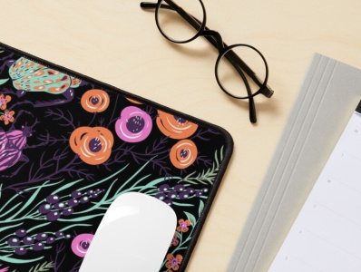 Swirly floral pattern mouse pad 3d branding design graphic design illustration logo motion graphics ui ux vector