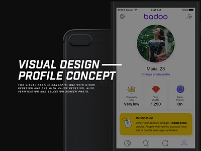 Badoo Profile Redesign apple avatar badoo banner card dating ios iphone photo profile redesign sketch