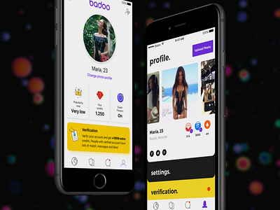 Badoo Profile Redesign avatar badoo banner card dating ios iphone photo profile redesign sketch