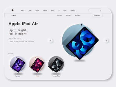 Apple iPad Air Landing Page 2022 adobe xd design graphic design inspiration landing page ui ux uiux design web design