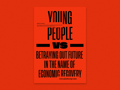 Young People Vs The Government Fly Poster activism charity fly poster poster print protest protests red typographic typographic poster typography