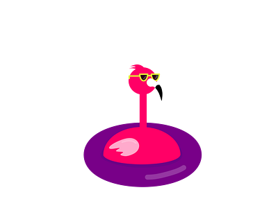 Flamingo in a swim ring design graphic design illustration vector