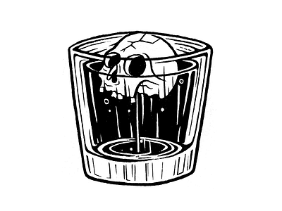 "whiskey bent, hell bound" alcohol branding design illustration logo print design ruin salt lake city shirt design simple skull whiskey