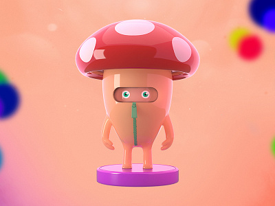 Mushroom 3d animation art toy carnaval character colors costume denkwerk fun