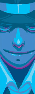 Blue blue face fedora smile