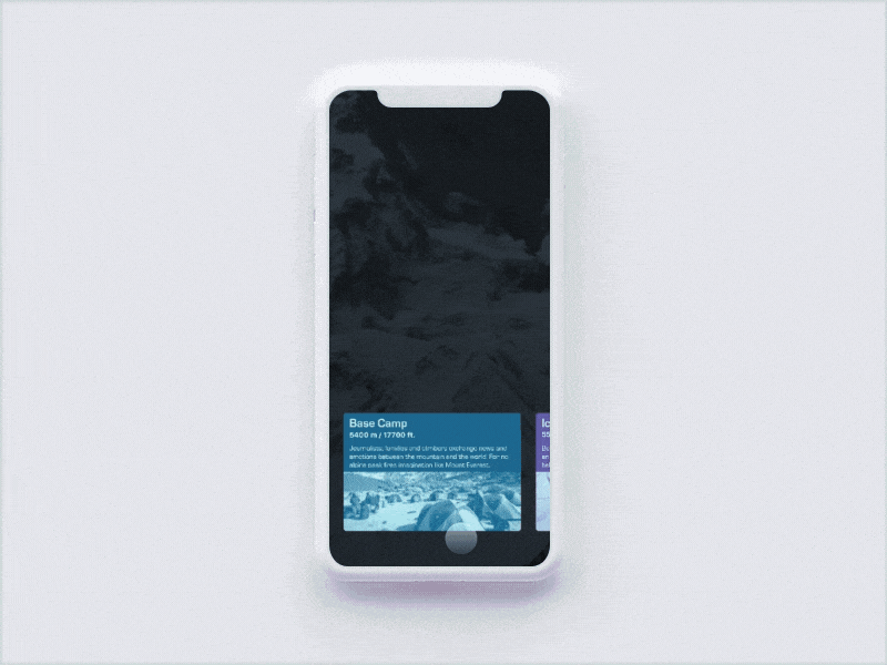 Everest Map Interactive cards everest framer framerjs guide interaction iphone map mt ui ux