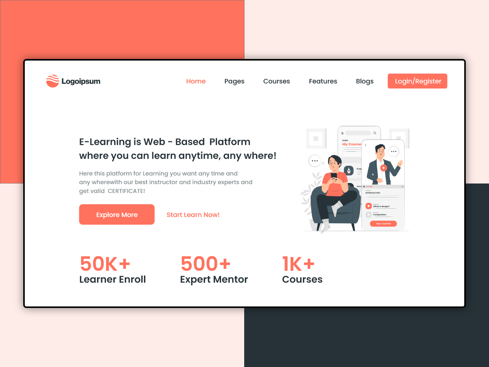 E-Learning Landing Page By Insightlancer On Dribbble