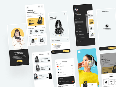 E-Commerce Application - Headphones adobe xd branding design ecommerce figma headphones illustration landingpage logo marketplace onlinestore photoshop ui ux