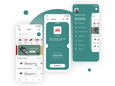 Shopping Coupon Mobile Application Concept UI Design