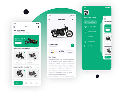 Mobile Application UI/UX Design of Bike Information Concept adobe xd branding design figma graphic design landingpage logo photoshop ui uiux userexperiance userinterface ux