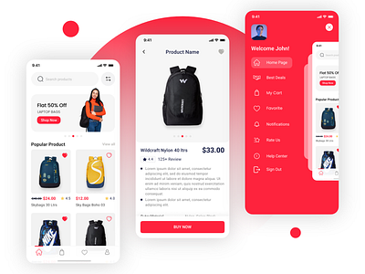 E-Commerce Store Mobile App UI/UX Design of Bags