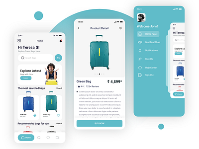 E-Commerce Store Mobile App UI/UX Design of Bags adobe xd android branding design figma hire me hire us ios landingpage mobile app ui photoshop projects start up ui user experiance userinterface ux