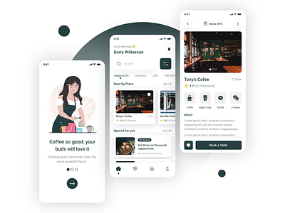 Coffee Store Application Concept UI/UX Design adobe xd android animation application design coffee coffee shop design figma flutter ios landingpage mobile app photoshop ui uiux ux