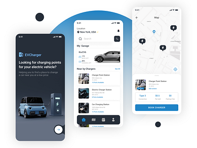 Near by EV Charger Finder  Mobile App UI/UX Design