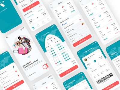 Flight Booking App UI/UX Design adobe xd android app design application flight design figma ios landingpage mobile app mobile app design photoshop ticket booking ui ux xd