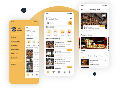 Food Delivery Mobile Application adobe xd android android app design application design design designer food hire me hire us illustration ios ios app landingpage mobile app design photoshop restaurants starup ui uiux ux