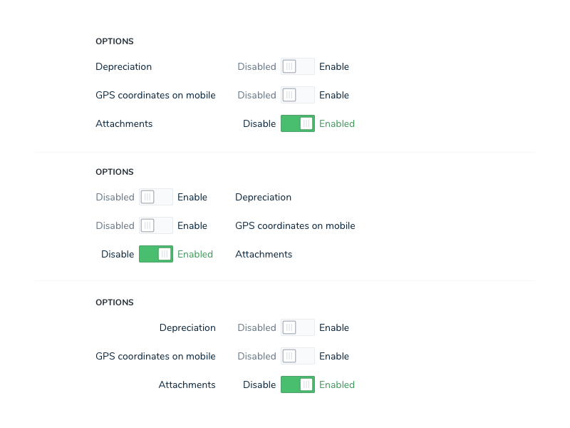Toggle list alignment options by Carri Craver on Dribbble