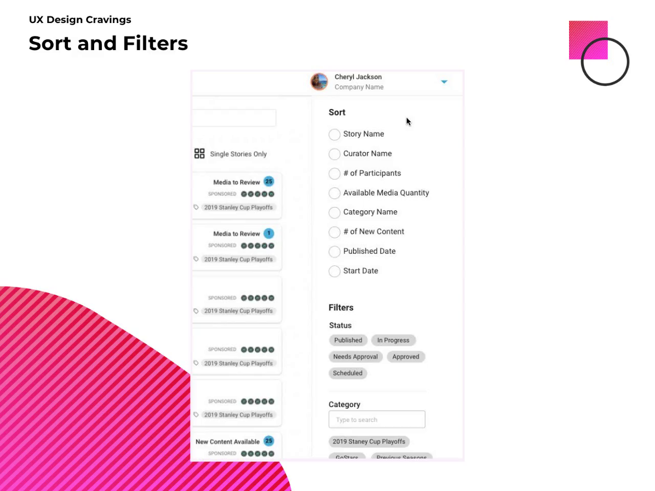 Sort and filters by Carri Craver for UX Design Cravings on Dribbble