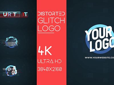 Distorted Glitch Logo Animation aberration animation branding glitch instagram intro logo opener