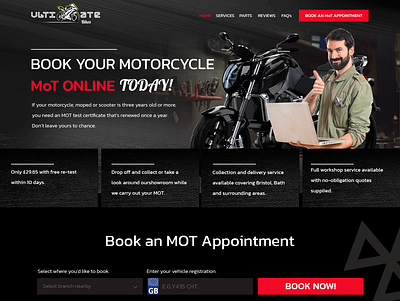 MOTORCYCLE MoT ONLINE SERVICES branding graphic design motorcycle mot online services ui