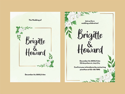 Wedding Invitation Template beautiful branding design graphic design illustration invitation logo template ui ux wedding wedding invitation