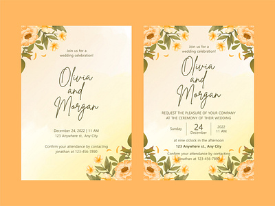 Wedding Invitation Template beautiful branding design graphic design illustration invitation logo template ui ux wedding wedding invitation