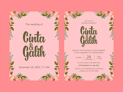 Wedding Invitation Template beautiful branding design graphic design illustration invitation logo template ui ux wedding