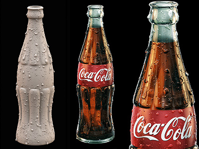 Coke Bottle 3d alekscg bottle coka cola coke cola drops glass kuskov render water