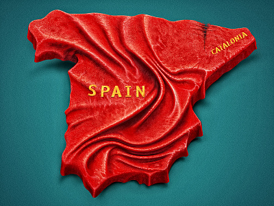 Spain 3d alekscg catalonia cloth kuskov map red render spaine
