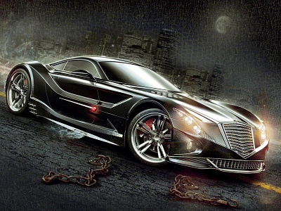 ConceptCar 3d alekscg black car concept drive headlights kuskov reder tire