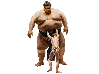 David vs. Goliath david digital goliath illustration painting photoshop sumo